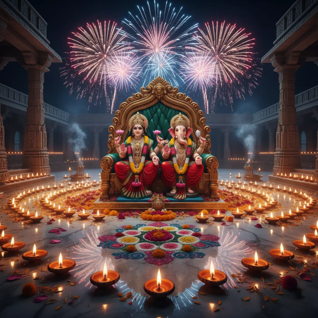 happy diwali festival lights background hd