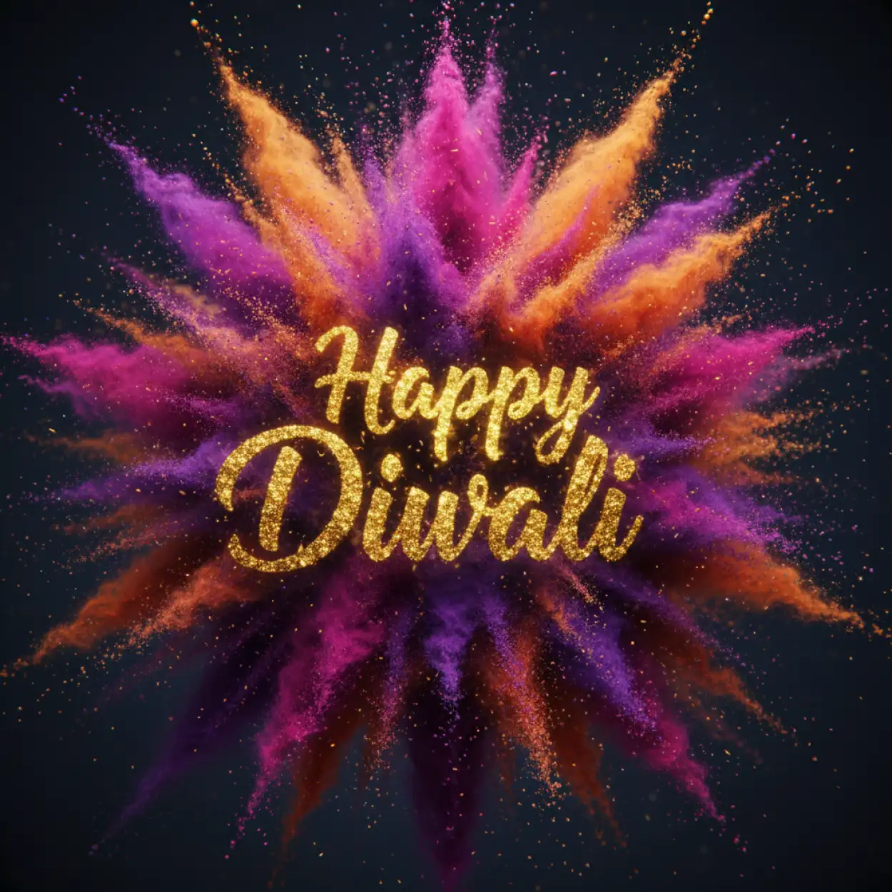 happy diwali greetings 2025 with fireworks and diya