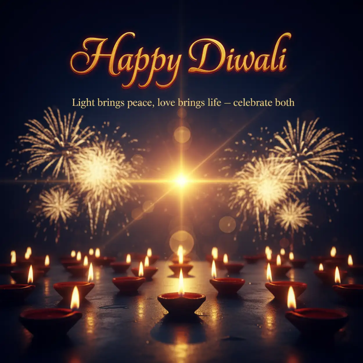 happy diwali greetings with love and peace quotes