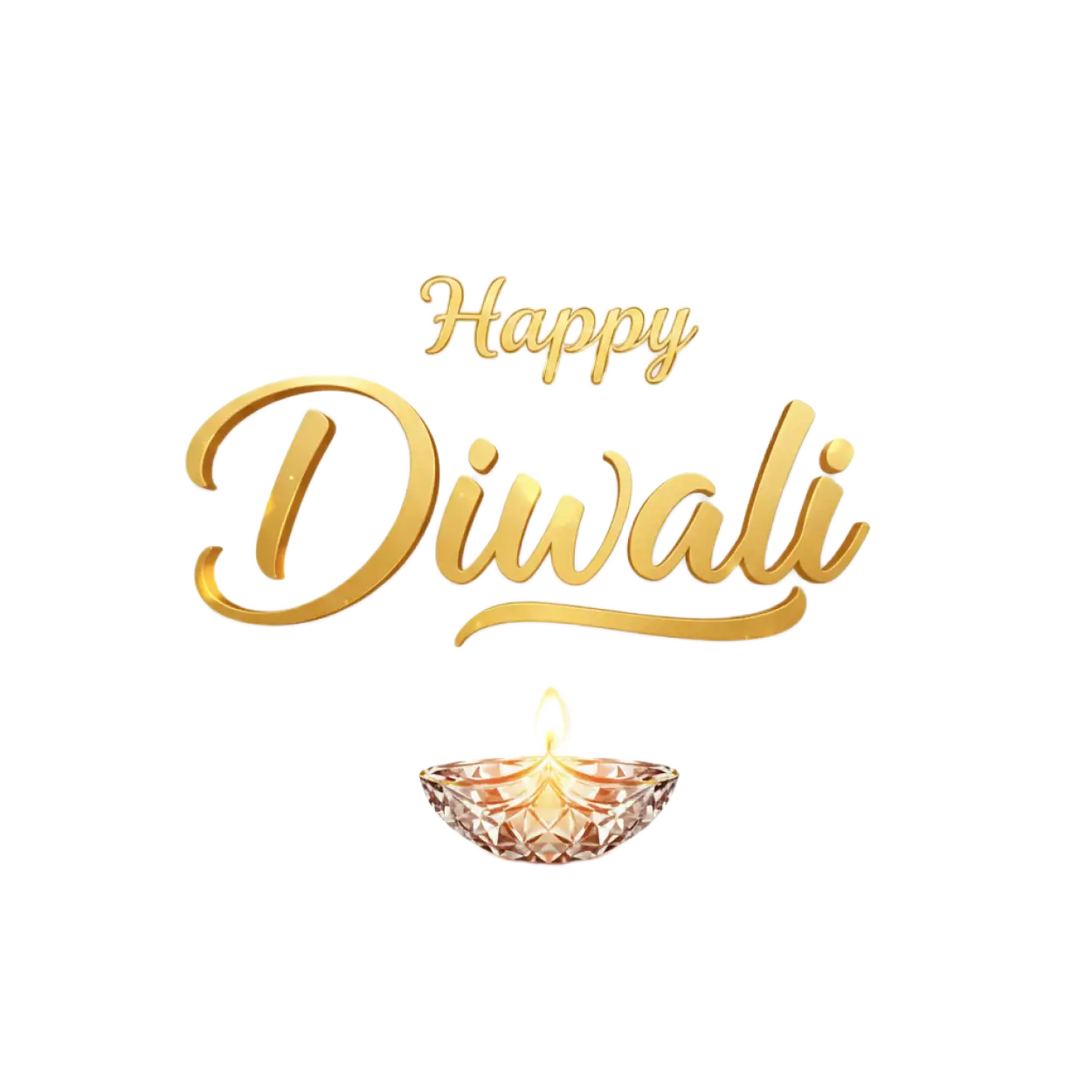 happy diwali png in calligraphy gold text