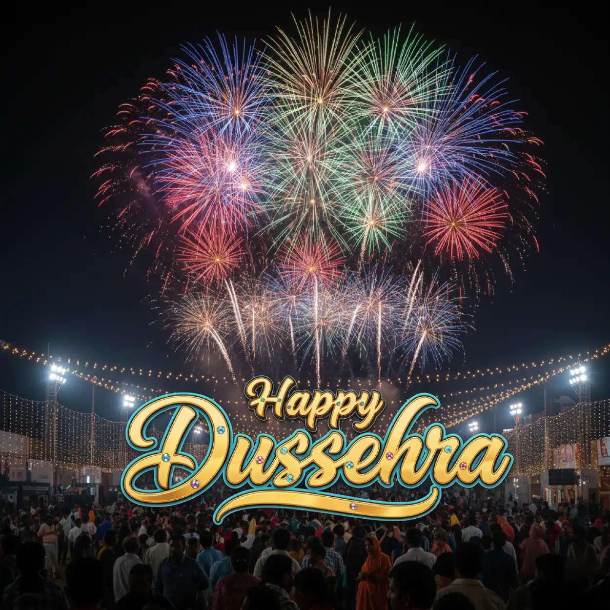 happy dussehra firework background hd