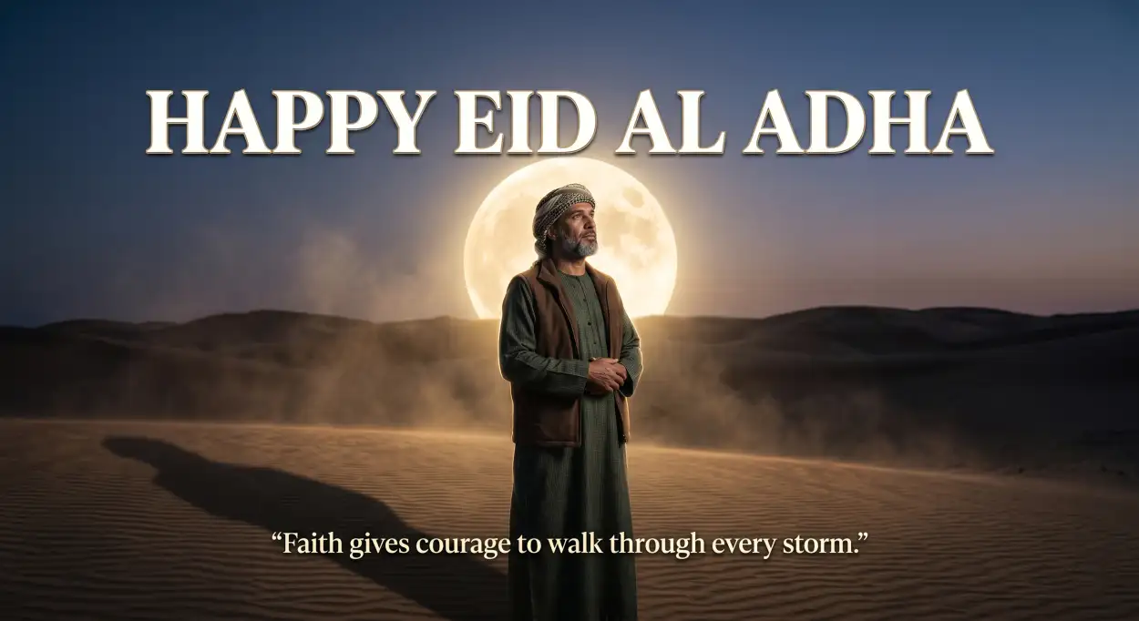 Free Download Happy Eid Al Adha Wishes With Faith Quotes - High Quality Happy Eid Al Adha With Quotes Image