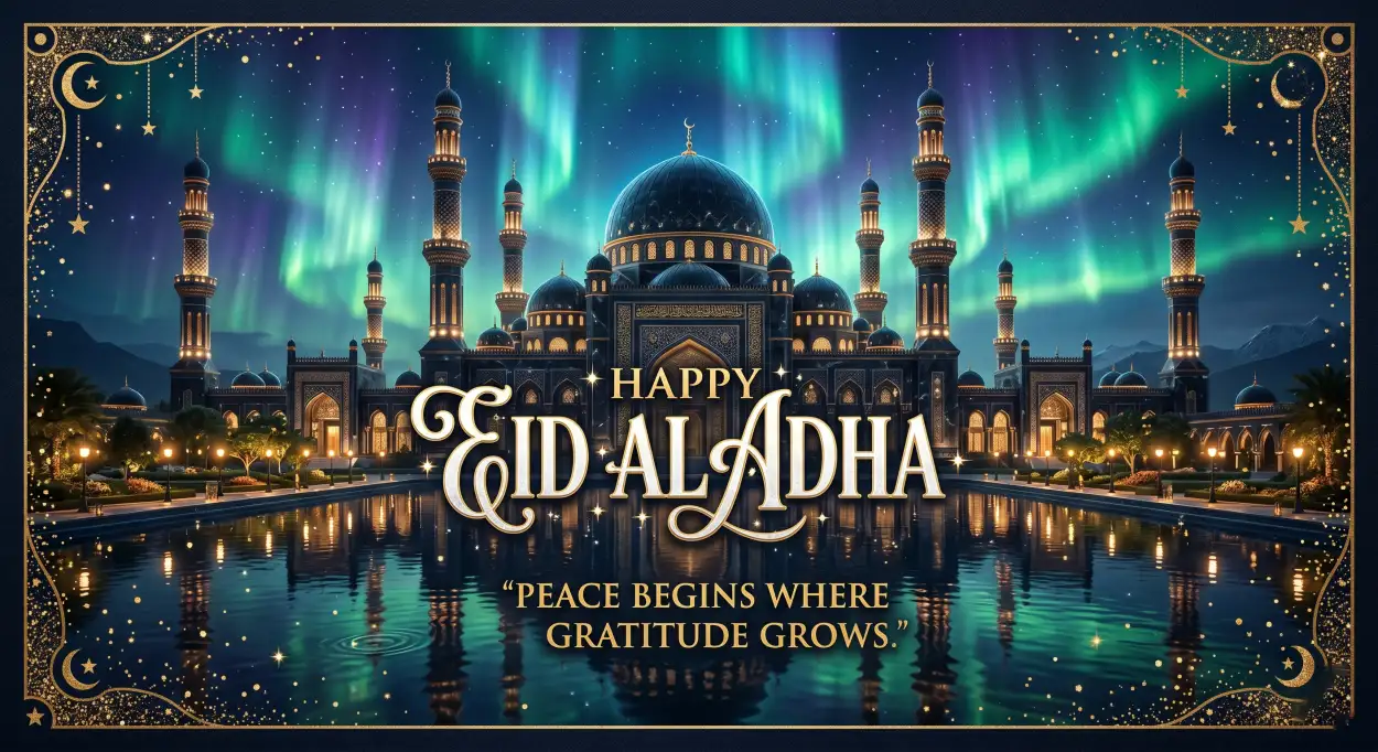 Free Download Happy Eid Al Adha Wishes With Peace Quotes - High Quality Happy Eid Al Adha With Quotes Image