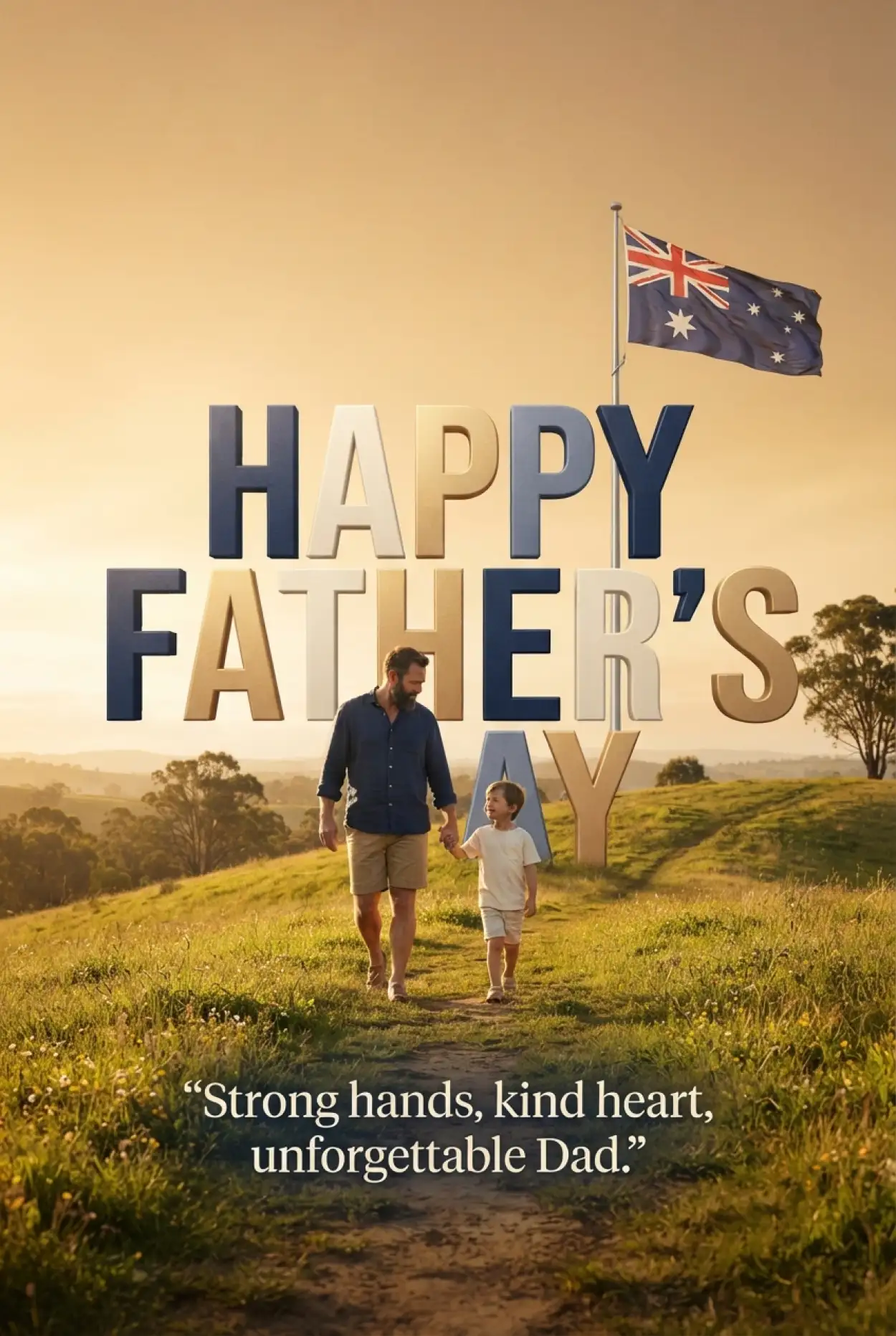 Free Download Happy Fathers Day Australia Images With Australian Flag - High Quality Fathers Day Australia 2026 Image