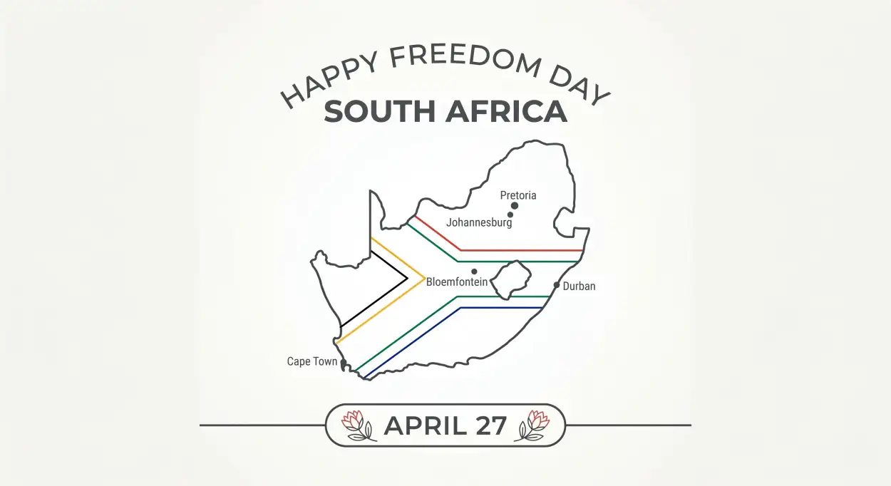 Free Download Happy Freedom Day South Africa Captions Typography 2026 - High Quality Happy Freedom Day South Africa Wishes 2026 Image