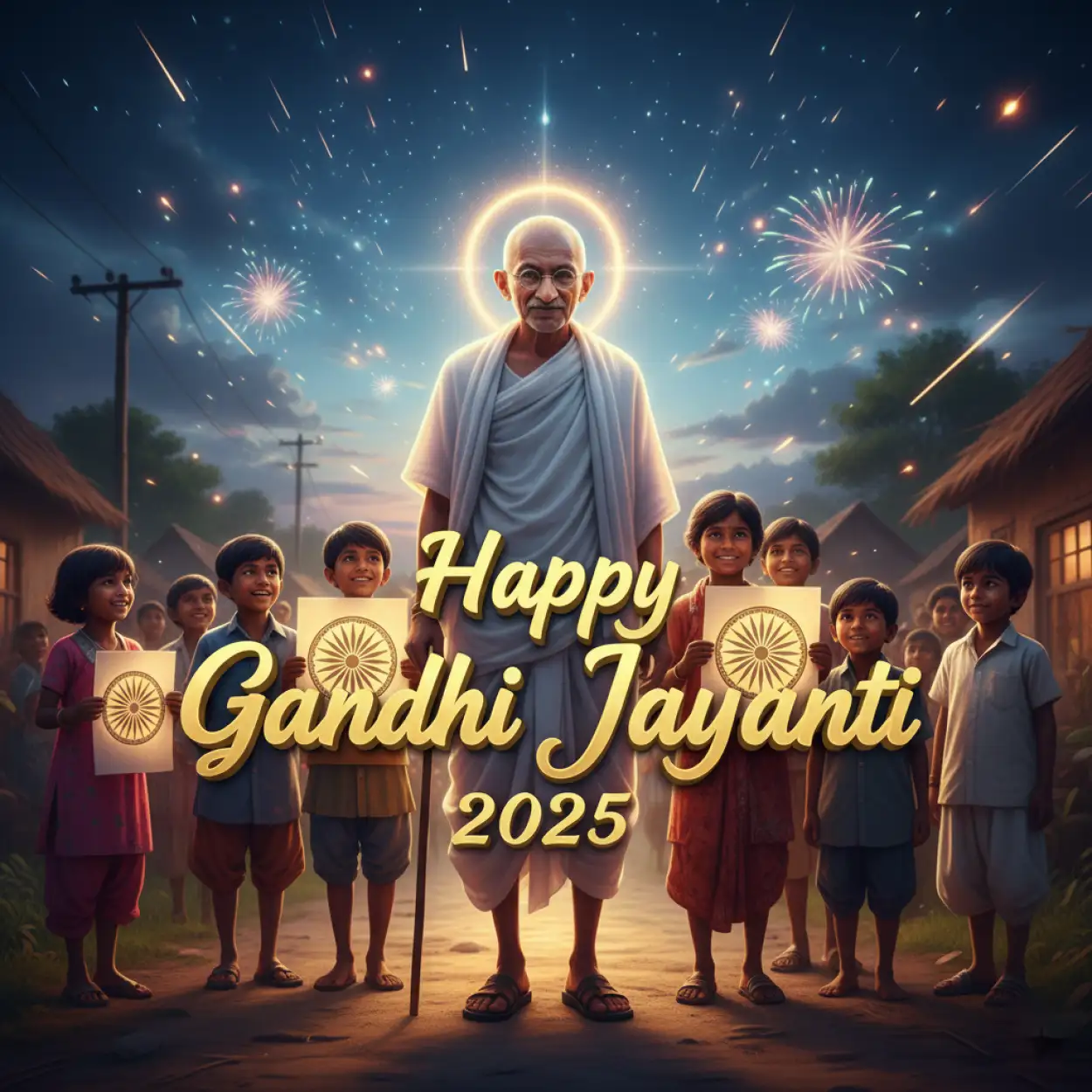 Free Download Happy Gandhi Jayanti 2025 Posters For School Project - High Quality Happy Gandhi Jayanti 2025 Background