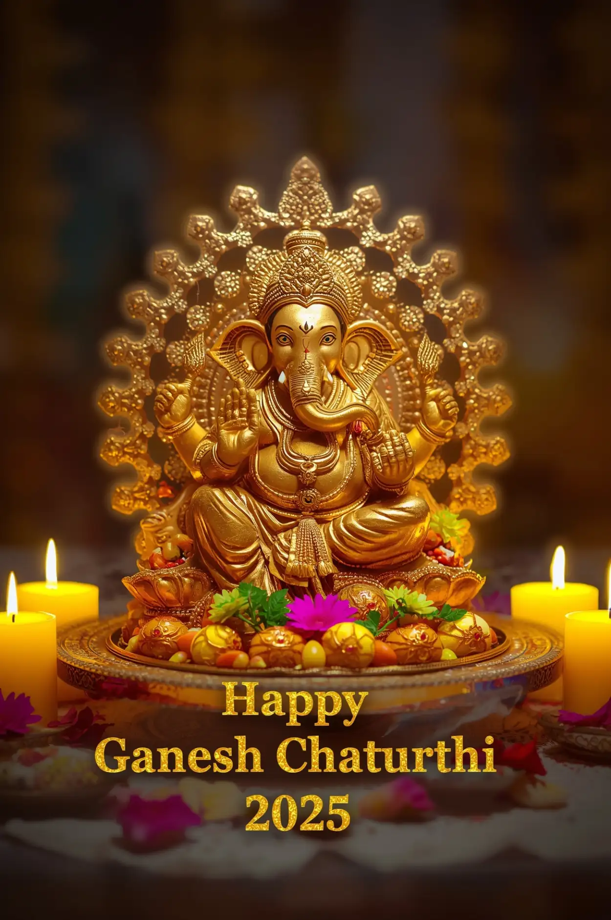 Happy Ganesh Chaturthi 2025 greeting card download
