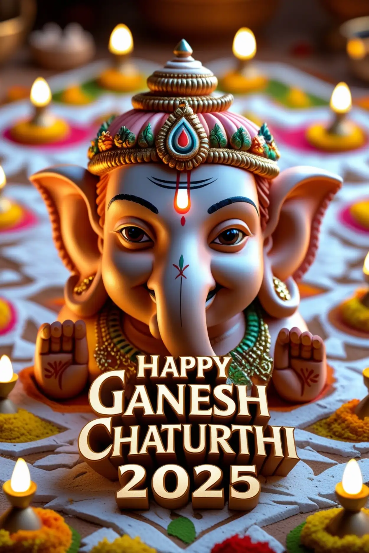 Happy Ganesh Chaturthi 2025 poster design