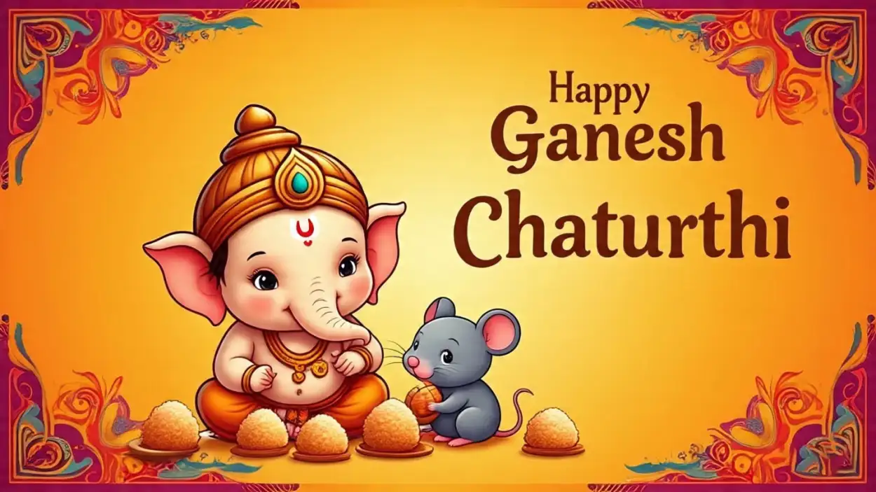 Happy Ganesh Chaturthi wishes animation GIF