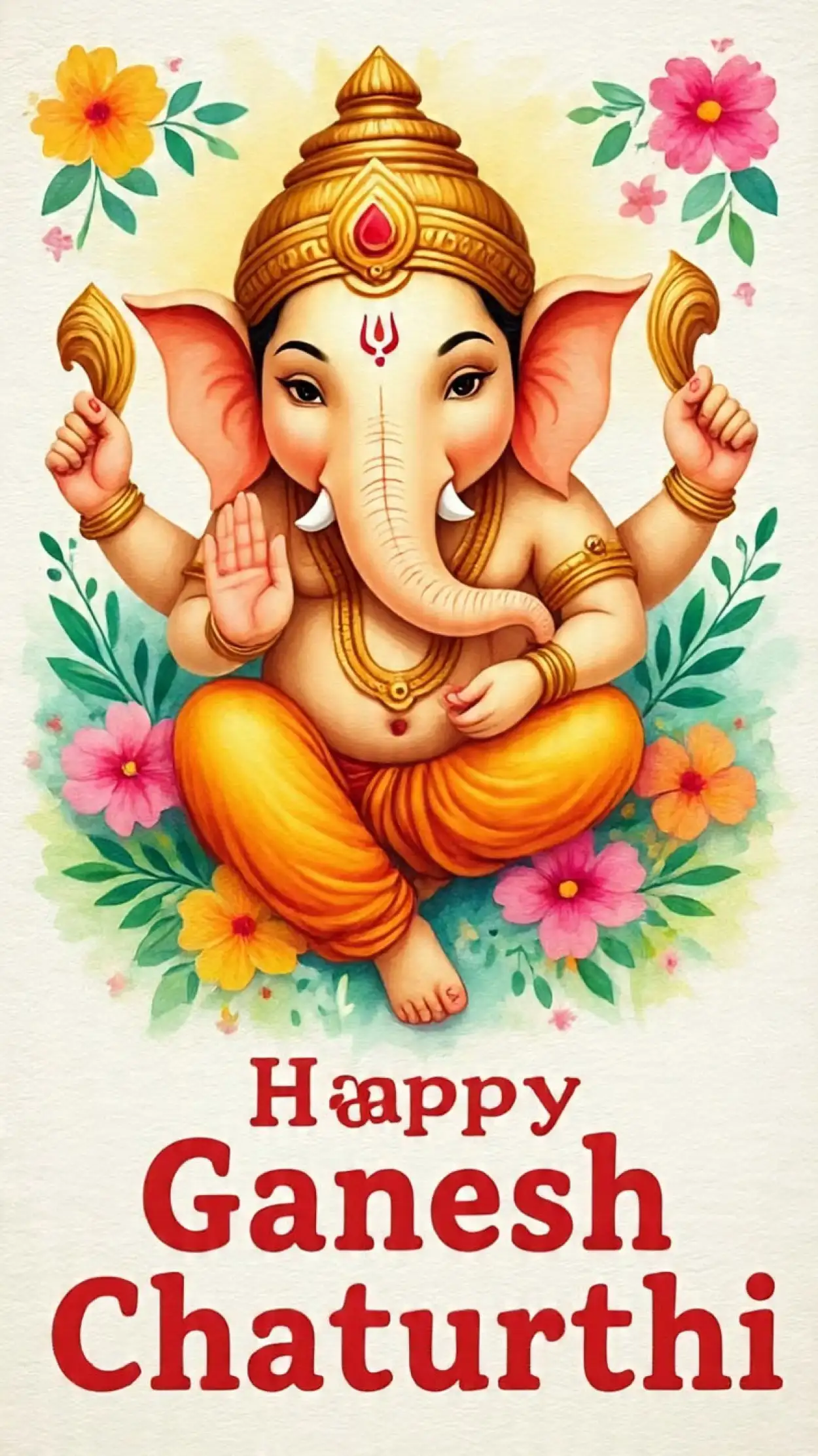Happy Ganesh Chaturthi wishes wallpaper 4K