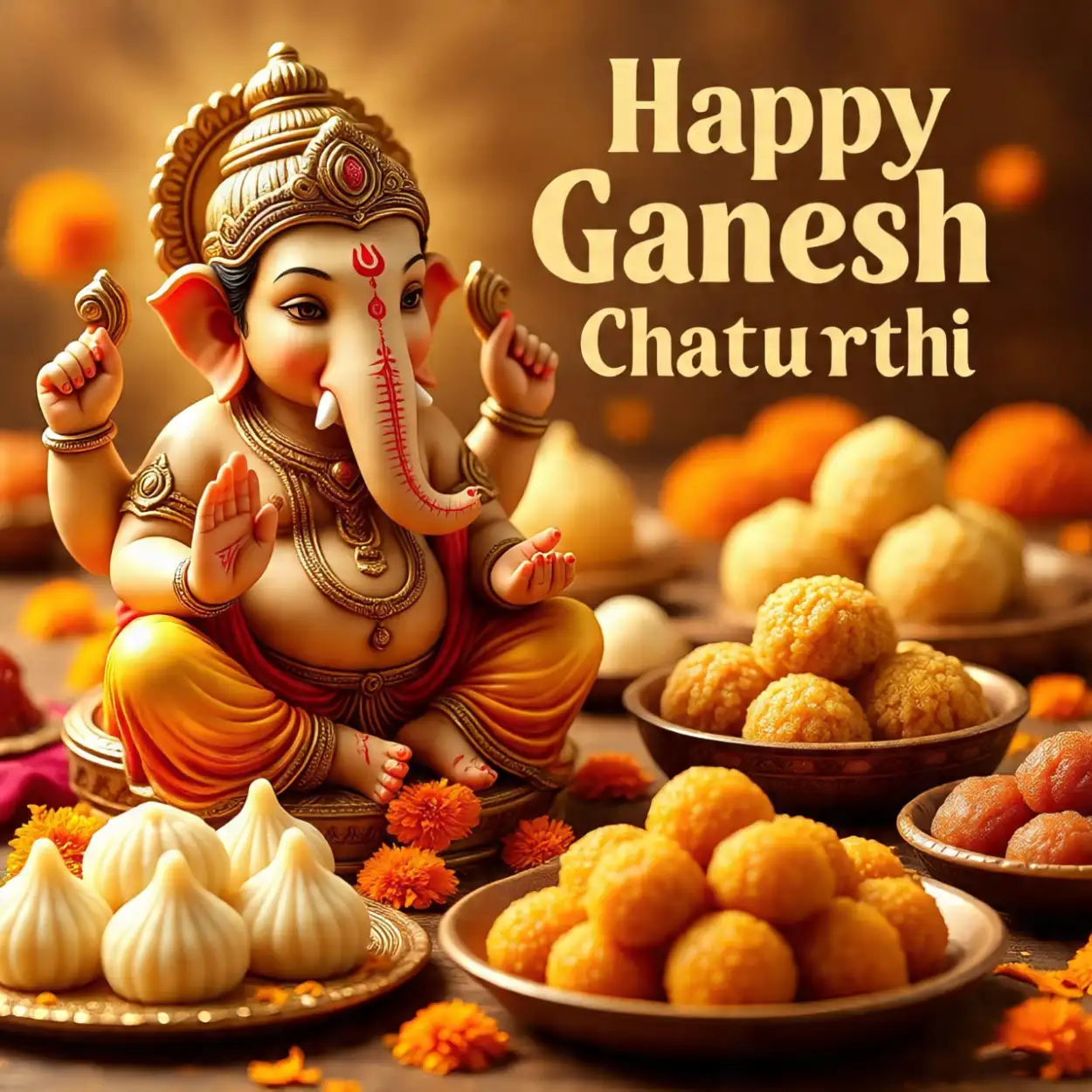 Happy Ganesh Chaturthi wishes with Lord Ganesha pictures