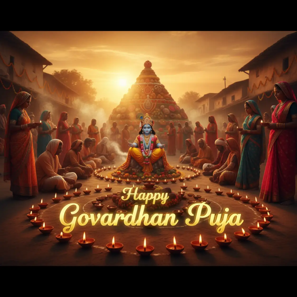 Happy Govardhan Puja Celebration Photo In Indian Village - Royalty Free Happy Govardhan Puja Image | Pngmagic Free Download Happy Govardhan Puja Celebration Photo In Indian Village - High Quality Happy Govardhan Puja Background