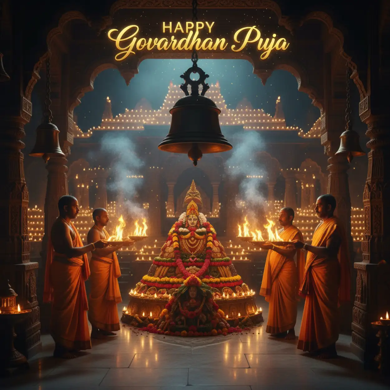 Happy Govardhan Puja Images With Shri Krishna Lifting Govardhan - Royalty Free Happy Govardhan Puja Image | Pngmagic Free Download Happy Govardhan Puja Images With Shri Krishna Lifting Govardhan - High Quality Happy Govardhan Puja Background