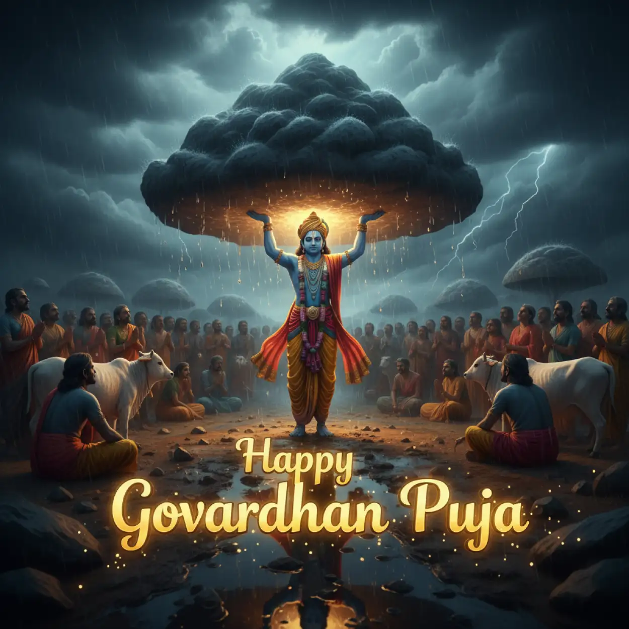 happy govardhan puja video background free for editing