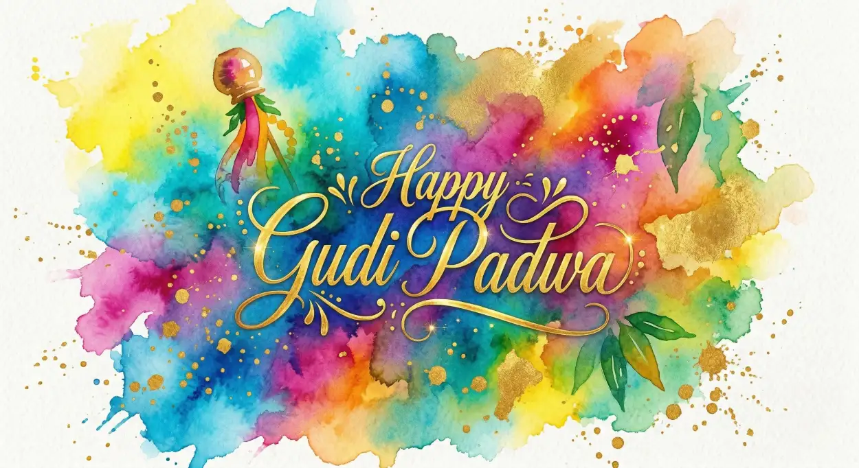 happy gudi padwa wishes calligraphy text images