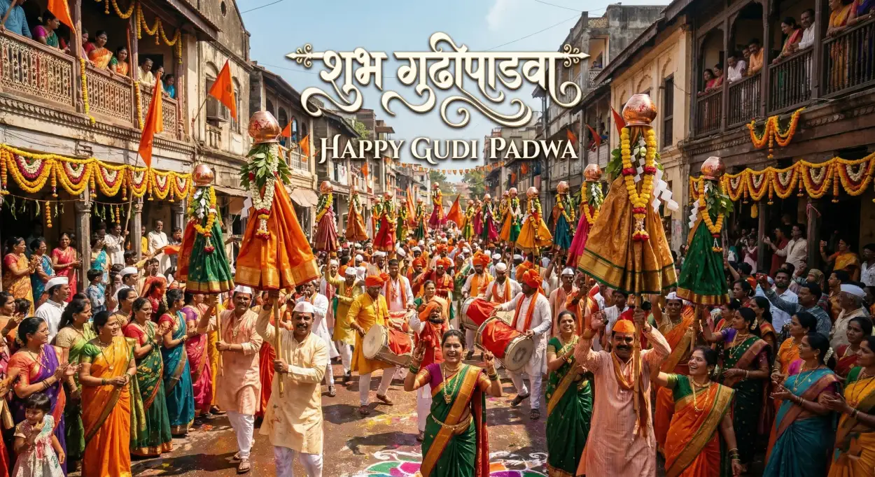 happy gudi padwa wishes greeting card