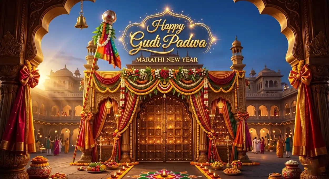 Free Download Happy Gudi Padwa Wishes Marathi New Year Poster - High Quality Happy Gudi Padwa Wishes Image