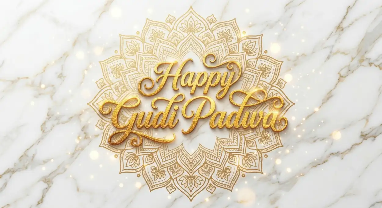 happy gudi padwa wishes stylish typography design