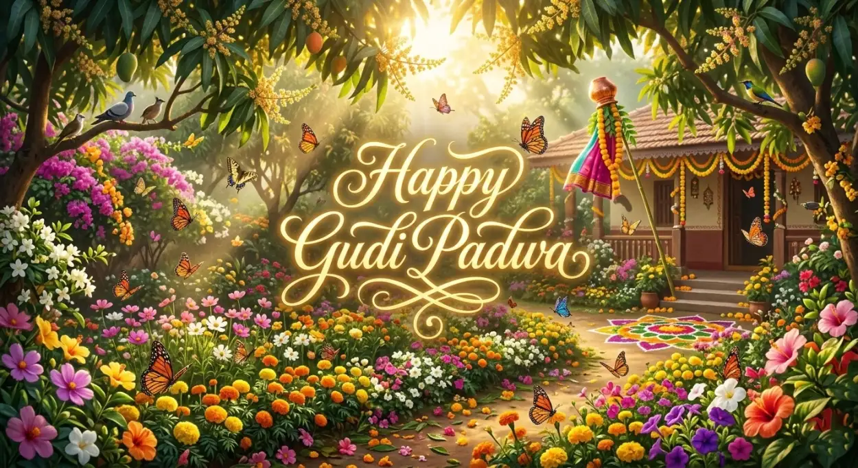 Free Download Happy Gudi Padwa Wishes Wallpaper - High Quality Happy Gudi Padwa Wishes Image
