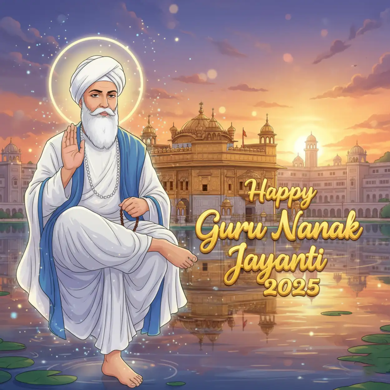 happy guru nanak jayanti 2025 banner background hd
