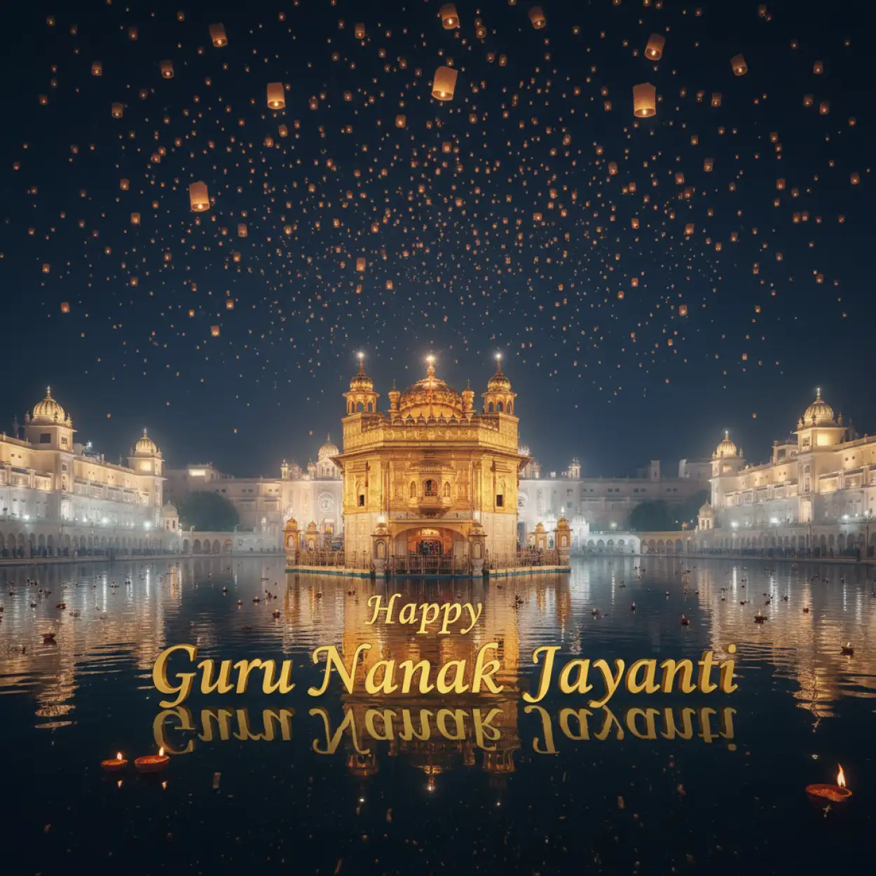 happy guru nanak jayanti 3d calligraphy text design