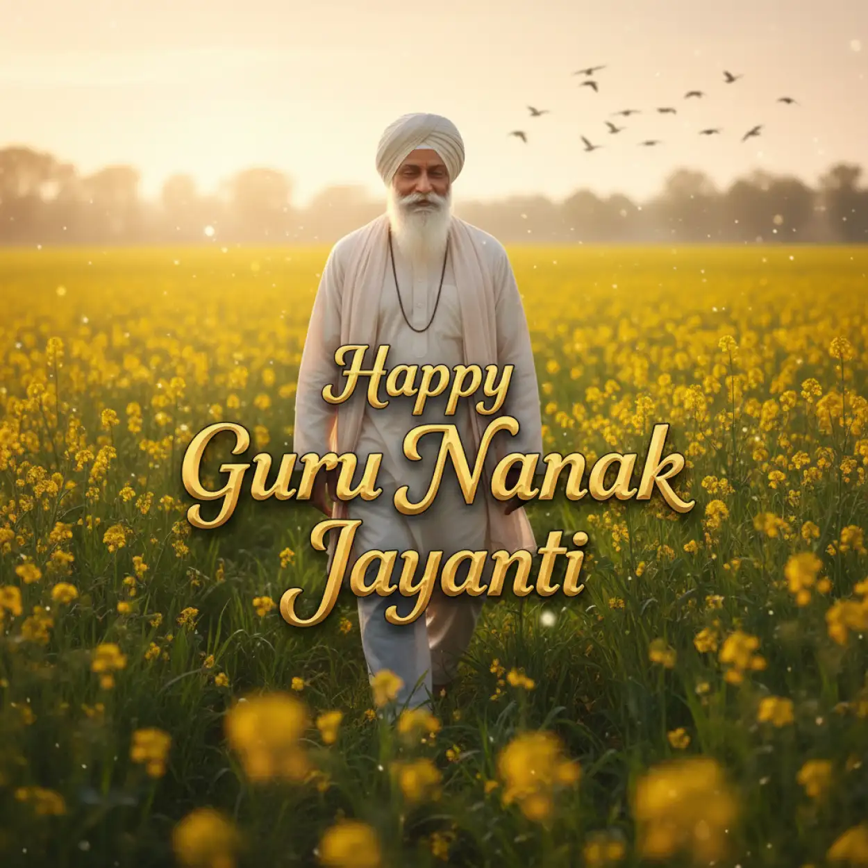 happy guru nanak jayanti greeting card design in hindi
