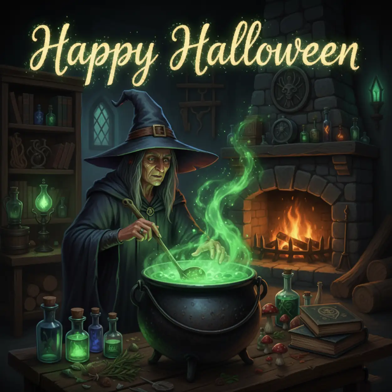 happy halloween 2025 neon light background