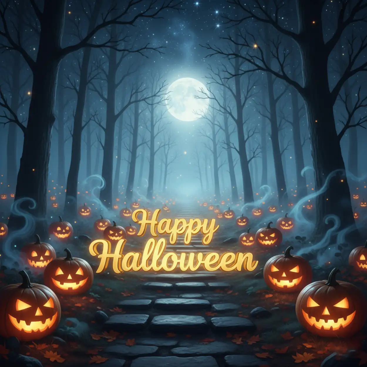 happy halloween bats and moon vector