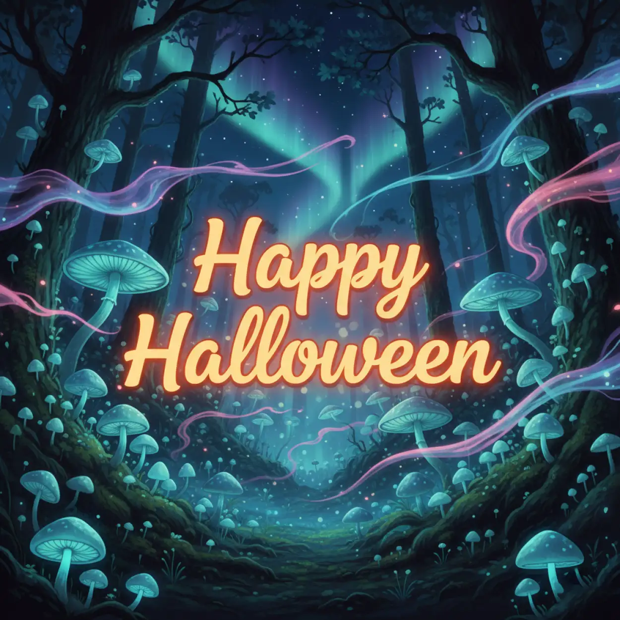 happy halloween calligraphy text png