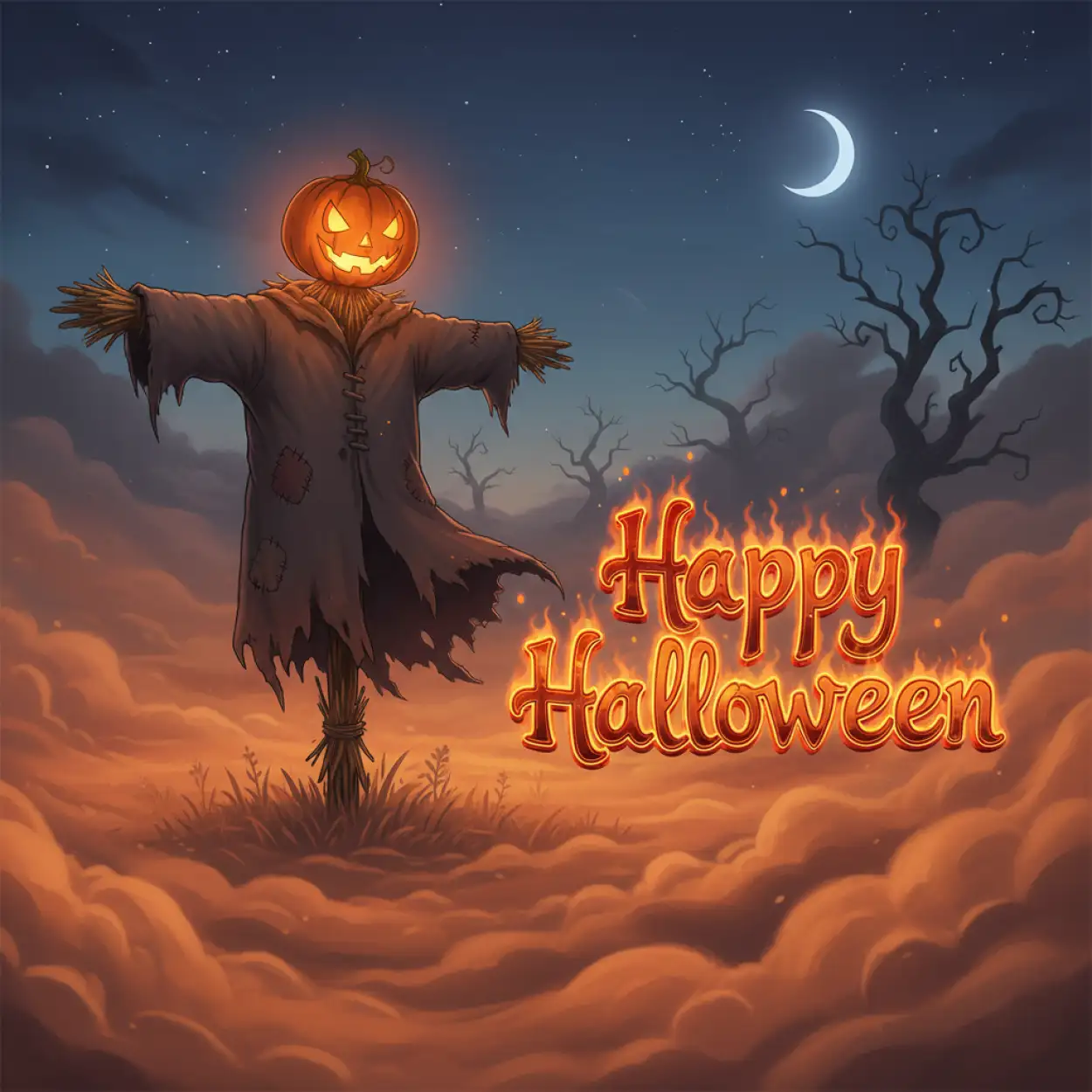 happy halloween full moon night wallpaper