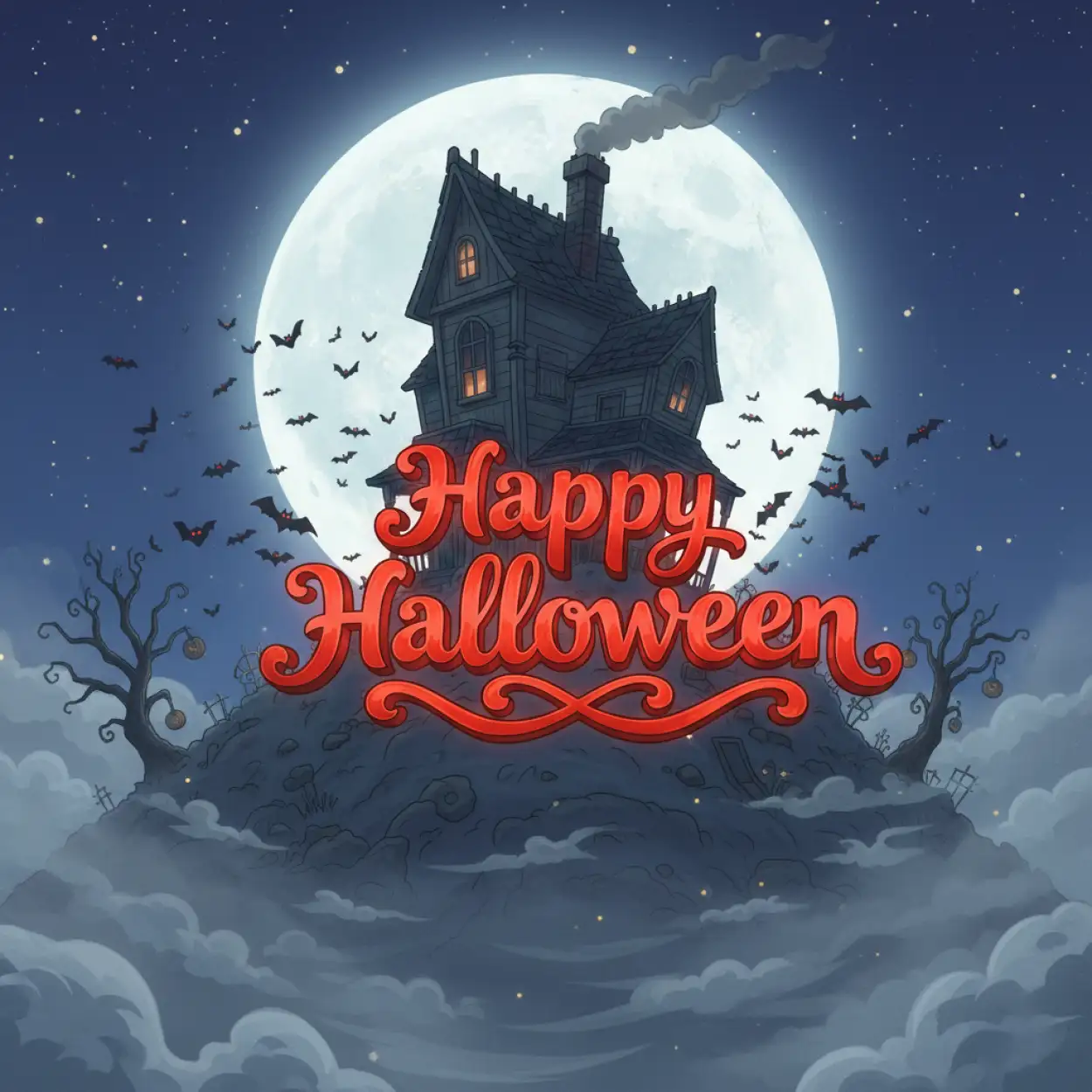 happy halloween night sky wallpaper hd