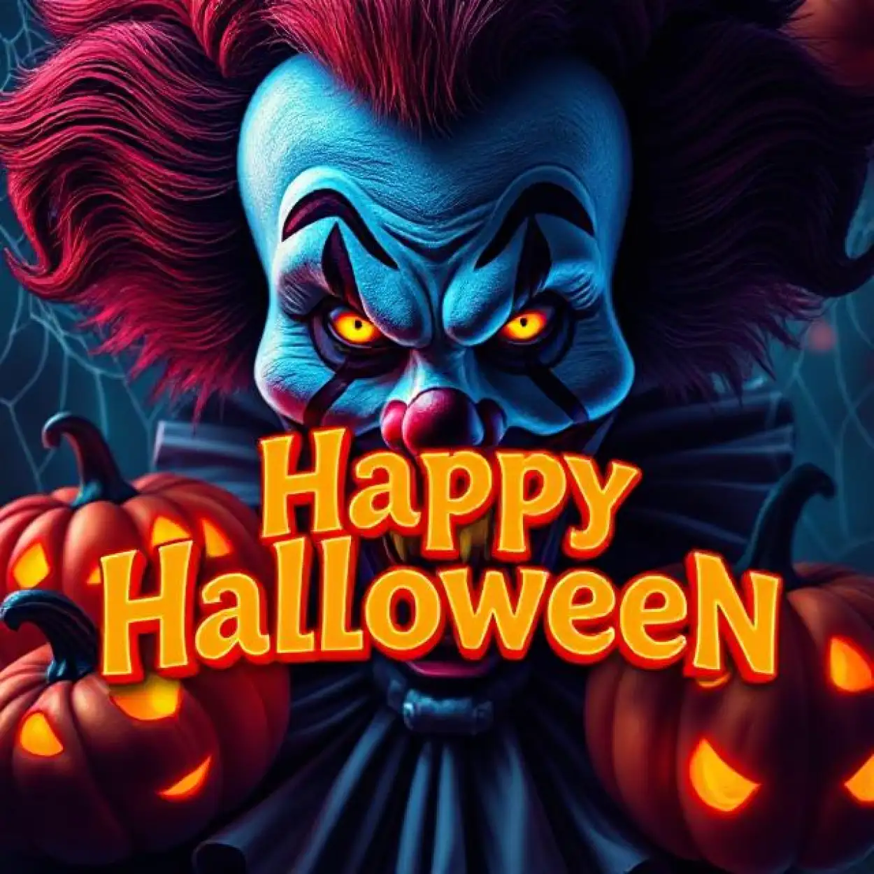 happy halloween scary pumpkin face png