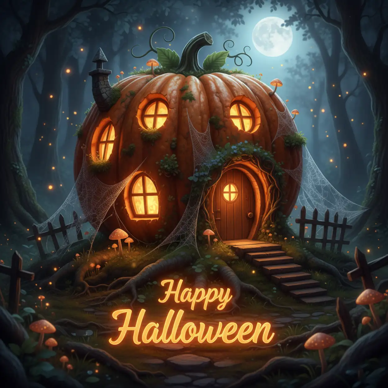 happy halloween scary pumpkin illustration