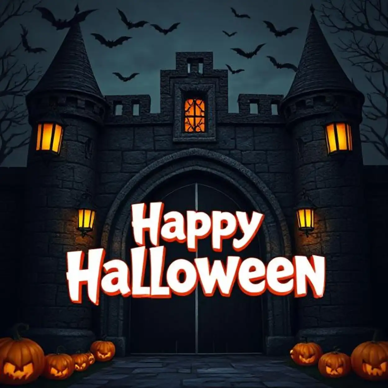 happy halloween spooky forest background hd