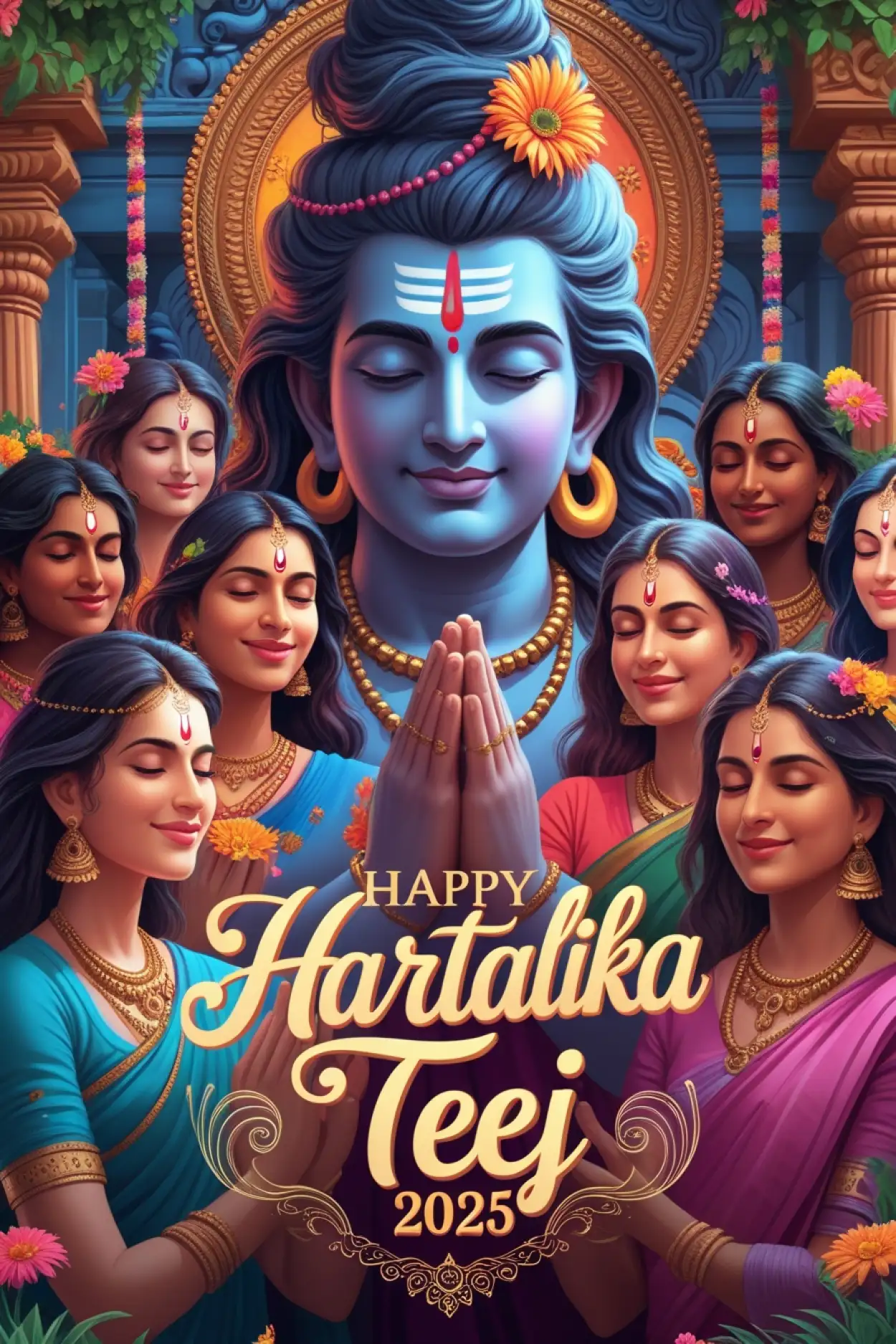 Happy Hartalika Teej 2025 god photos download