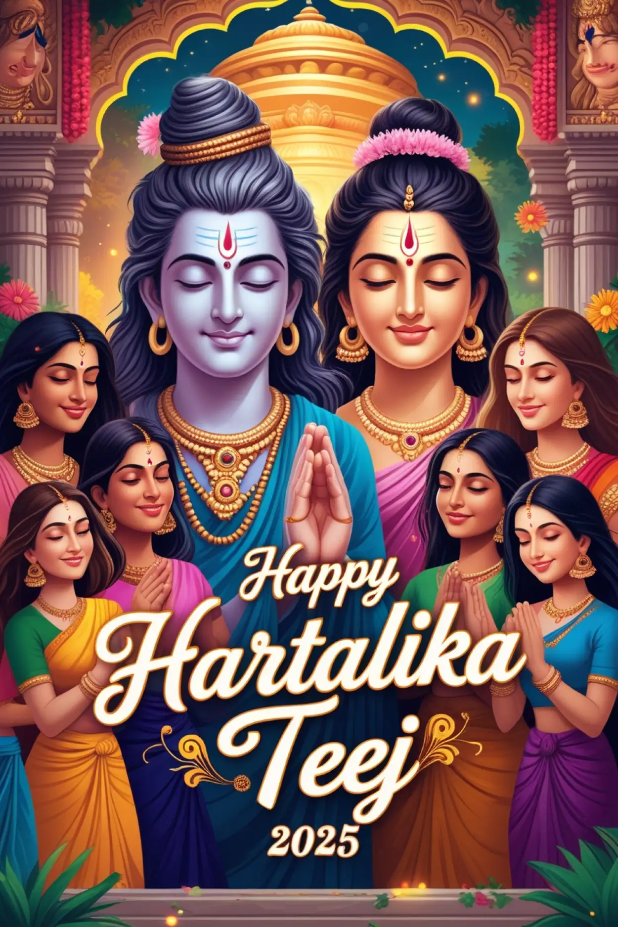 Happy Hartalika Teej 2025 photo status for WhatsApp