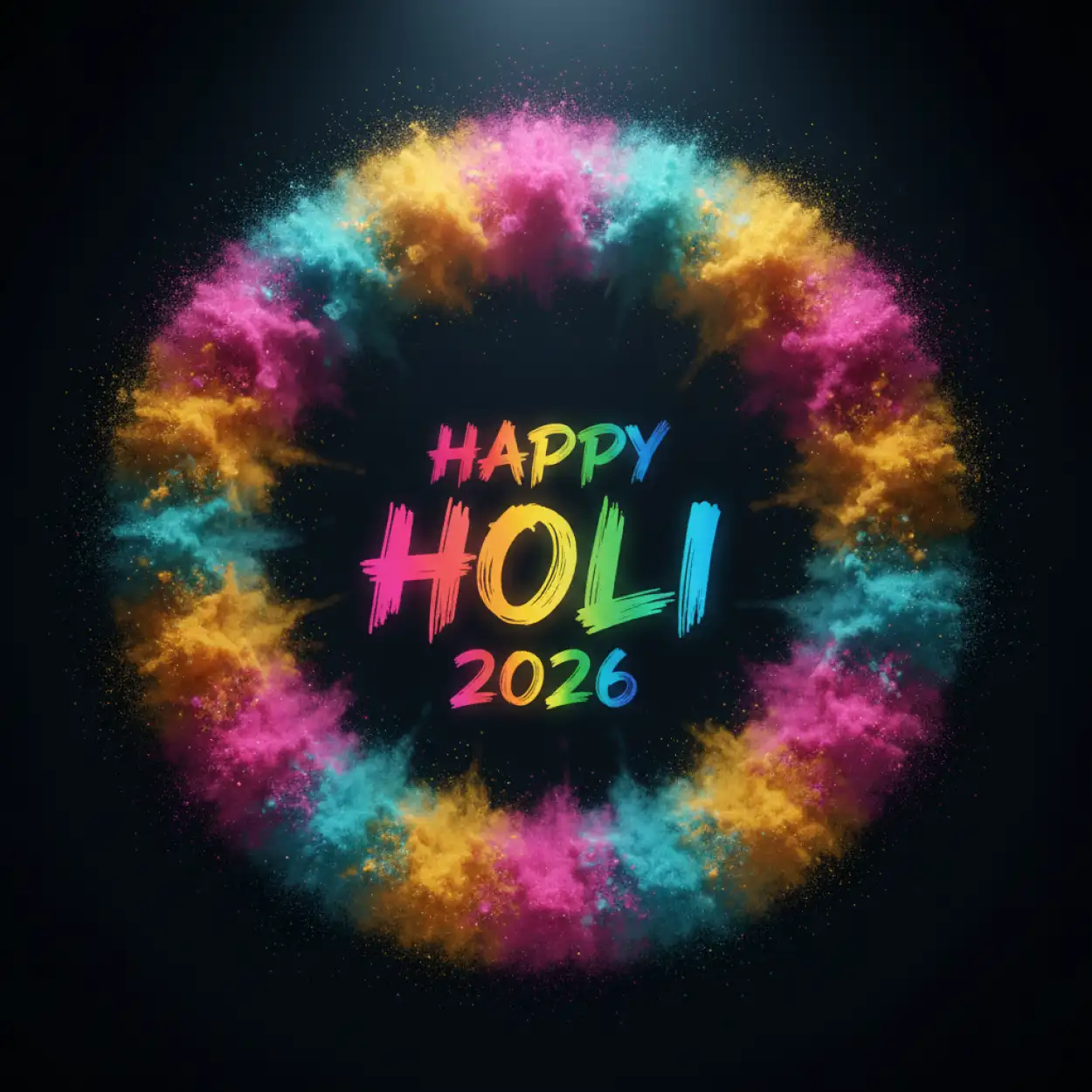 Free Download Happy Holi 2026 Colorful Typography - High Quality Happy Holi 2026 Image