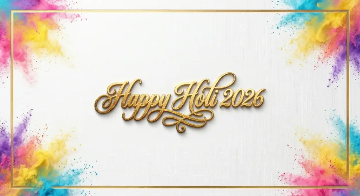happy holi 2026 greeting card festive typography 2