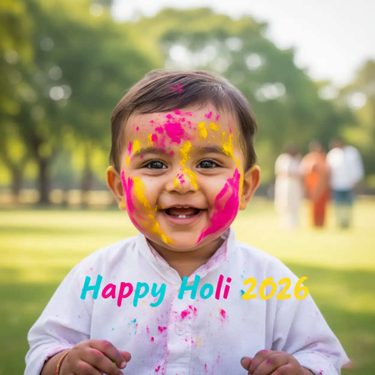 happy holi 2026 greeting card kids theme 2