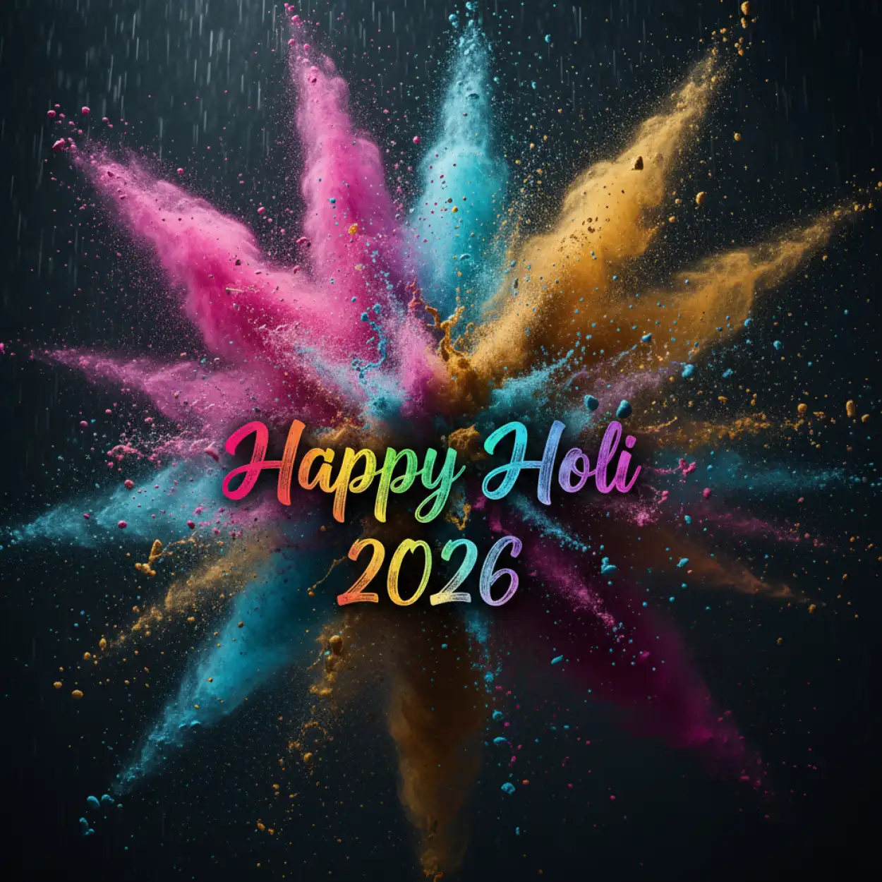 happy holi 2026 greeting card powder splash border 2