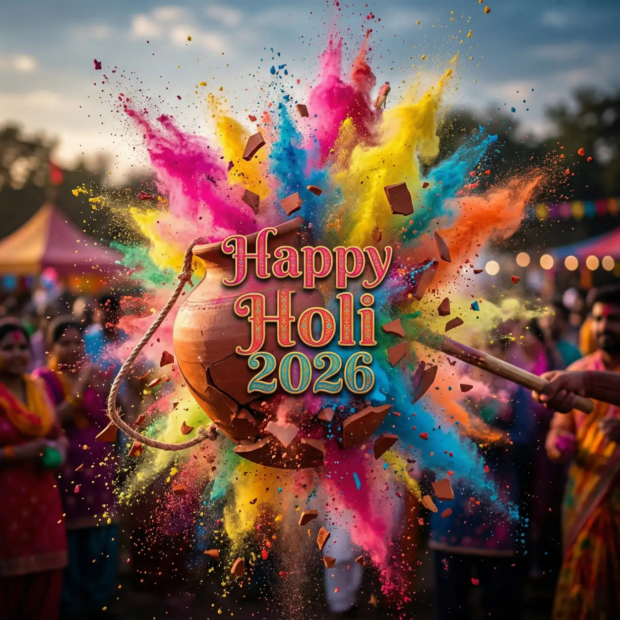 happy holi 2026 photo artistic style