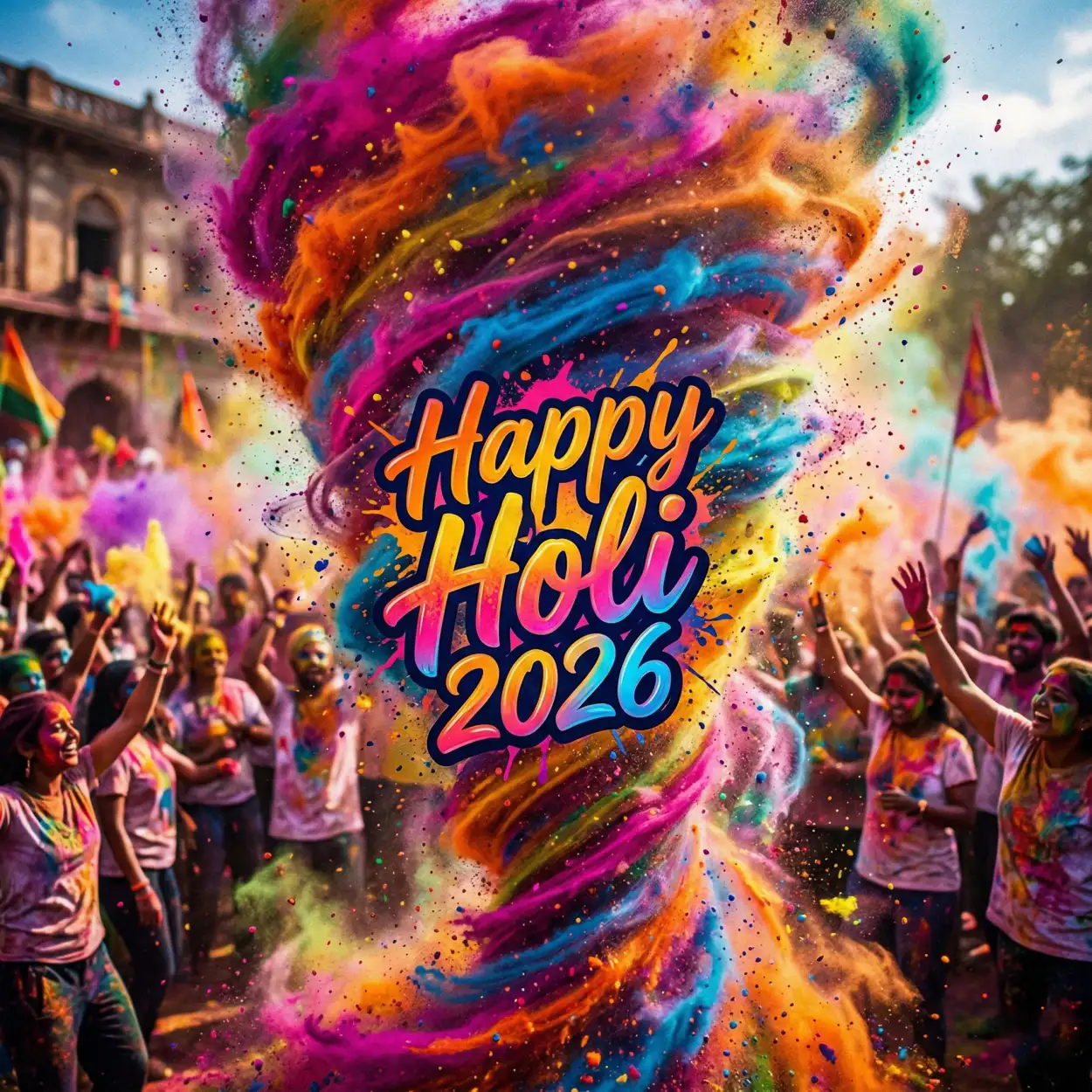 happy holi 2026 photo poster hd