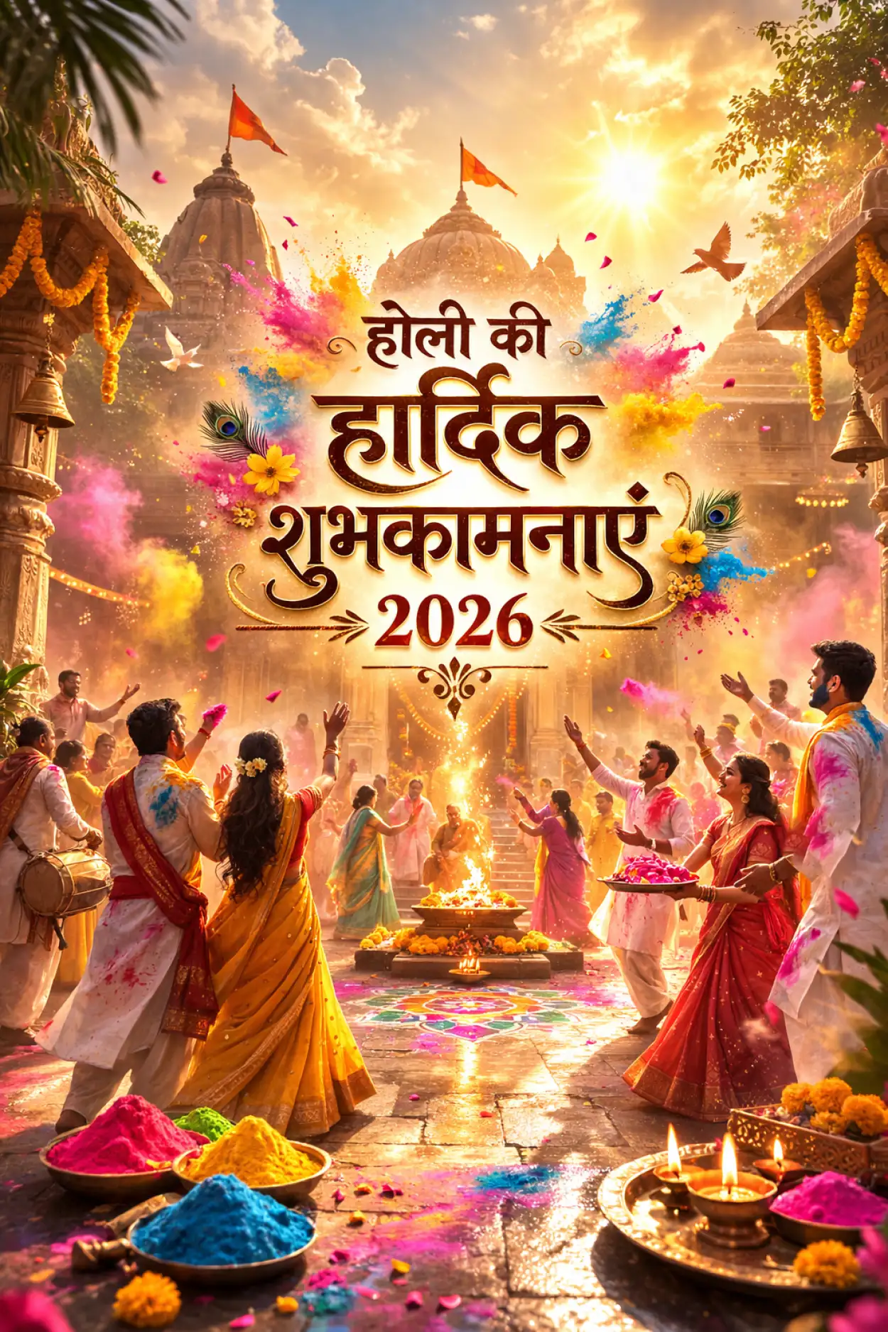 happy holi 2026 photo social media creative