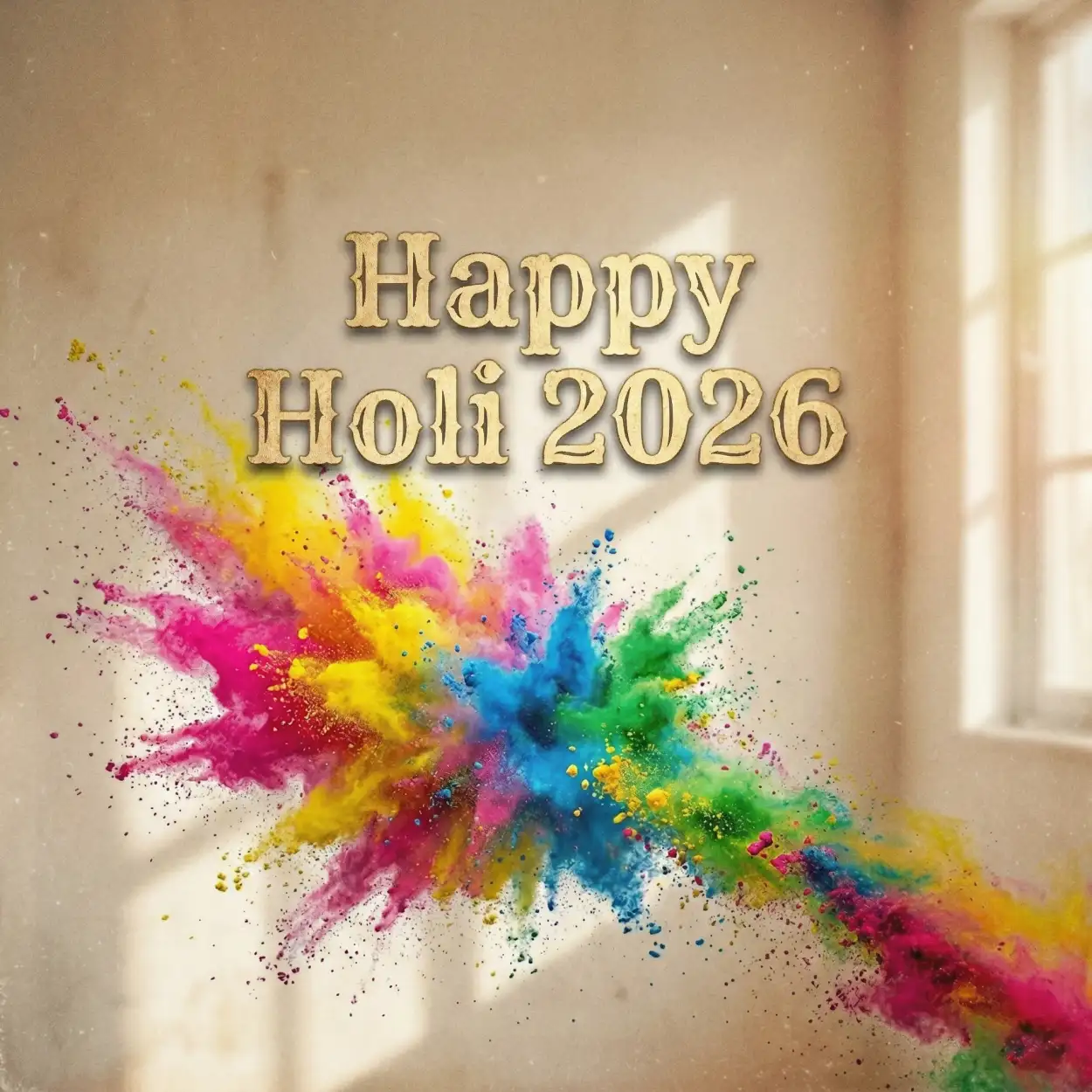 Free Download Happy Holi 2026 Photo Watercolor Style - High Quality Happy Holi 2026 Photo Image