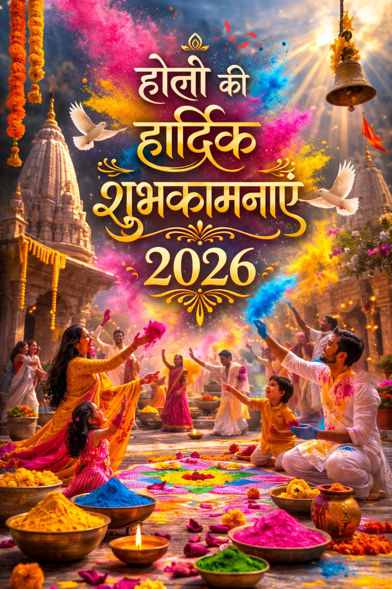happy holi 2026 photo with krishna theme