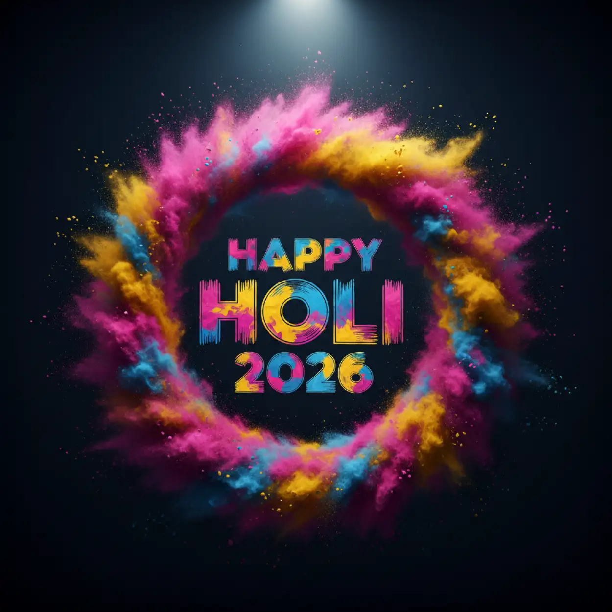 Free Download Happy Holi 2026 Premium Greeting Design - High Quality Happy Holi 2026 Image