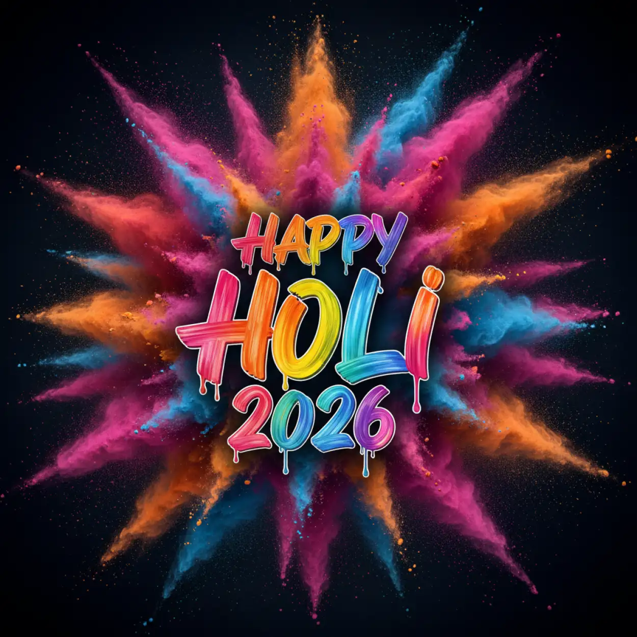 Free Download Happy Holi 2026 Template Design - High Quality Happy Holi 2026 Image