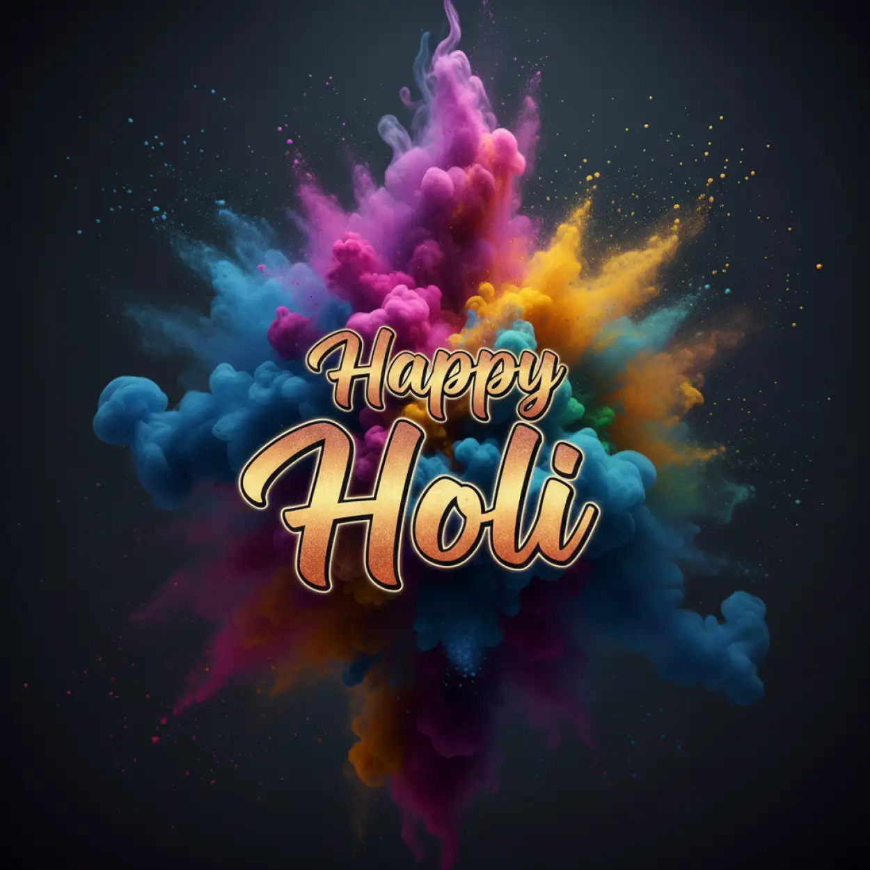Free Download Happy Holi Greeting Card 3d Text Effect - High Quality Happy Holi Greeting Card Design 2026 Image
