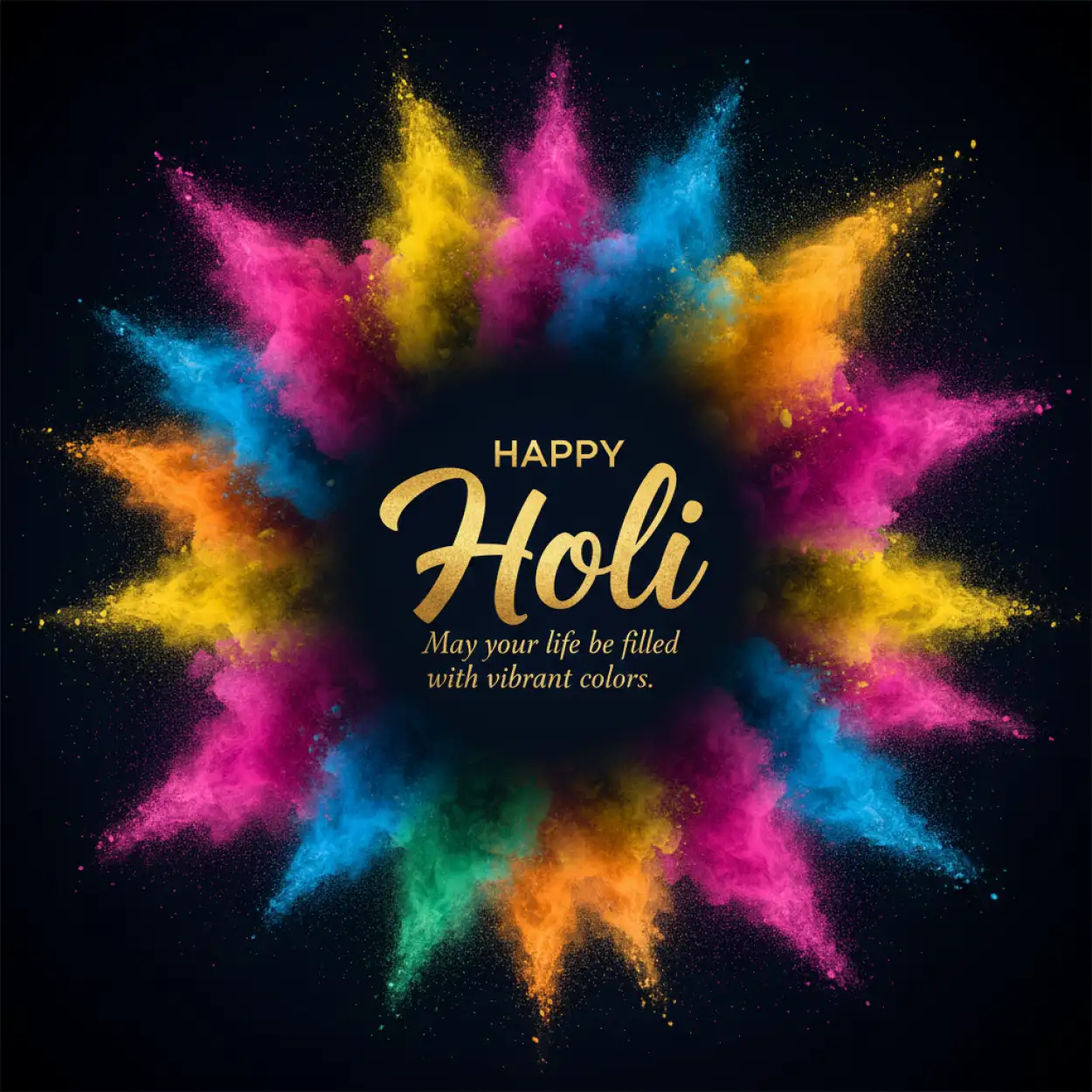 Free Download Happy Holi Greeting Card Bold Festival Typography 2 - High Quality Happy Holi Greeting Card Design 2026 Image