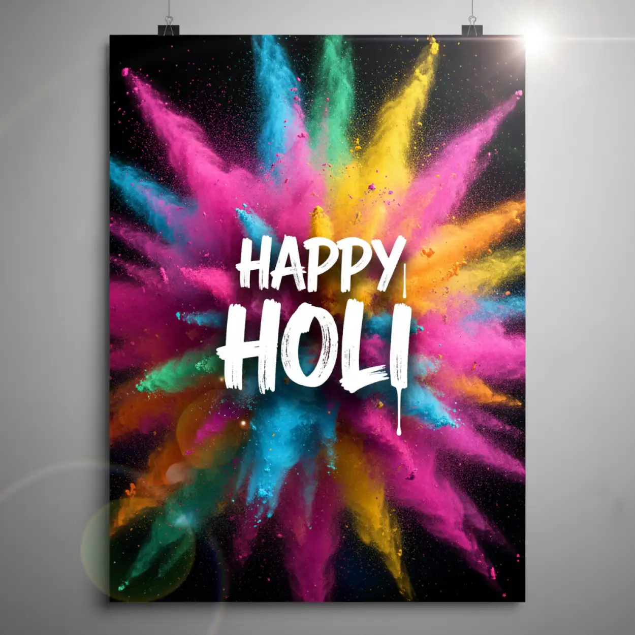 happy holi greeting card diy design template 2